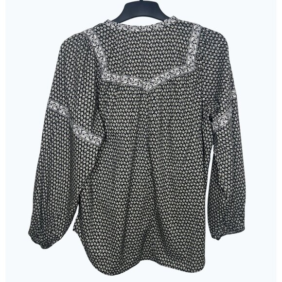 Old Navy Womens Oversize Floral Printed Poet Swing Long-Sleeve Split Neck M Tall - Picture 8 of 13